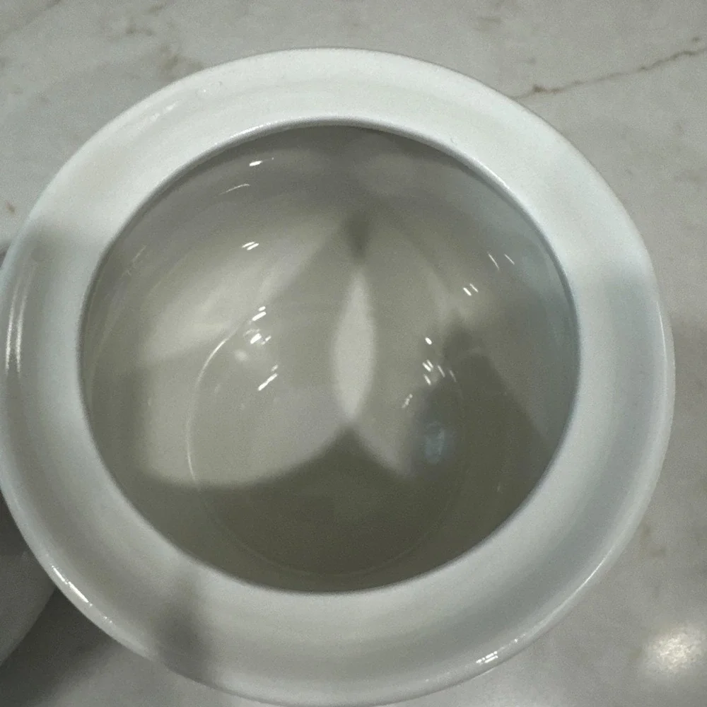 Gibson‎ Stoneware White Embossed Raised Fruit Design Sugar Bowl With Lid